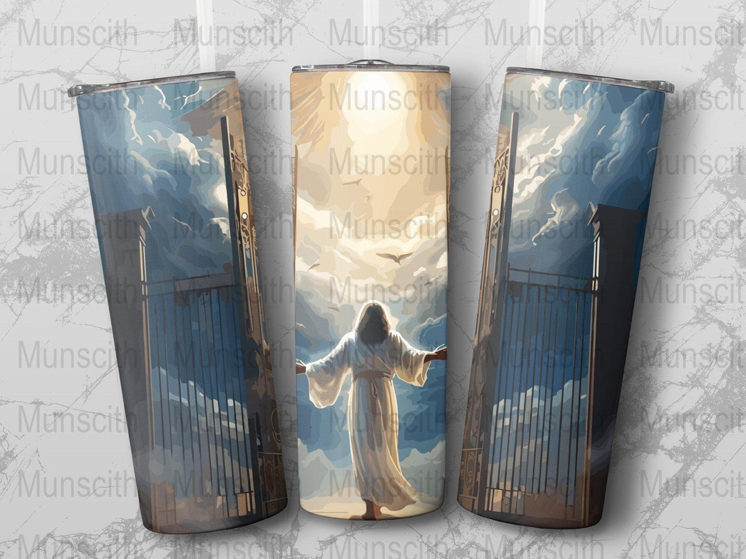 Awaiting the Gates of Heaven, Heaven's Gates Tumbler Wrap, Jesus 20oz