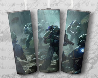 Galactic Marine Squad 20oz Tumbler Wrap Digital Download, Straight and Tapered PNGSpace Marine Tumbler, Space Wrap, Galaxy Tumbler