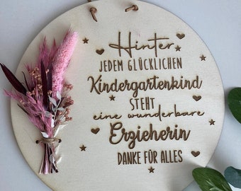 Educator/Teacher Farewell Gift - Personalized Wooden Slice with Dried Flowers