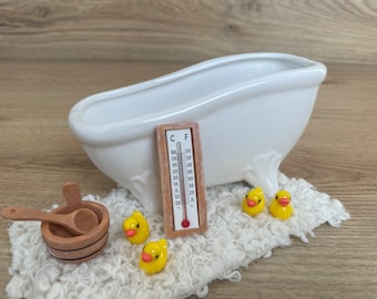 Wichtel Wichteltür Badewanne / Badeente / Thermometer / Badezimmer