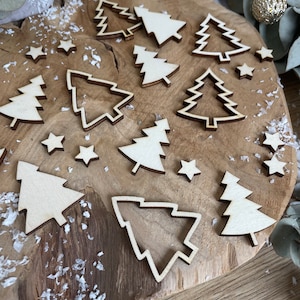 Streudeko Weihnachten Tannenbäume Sterne / Tischdekoration Winter Advent