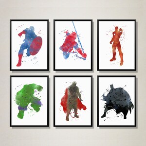 Impressões de super-heróis, Arte de parede de super-heróis, Super-heróis, Pôster digital de super-heróis, Decoração de parede de quarto infantil, Pôster de super-heróis, Quarto infantil