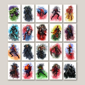 Set 20, Superheld Prints, Kinderzimmer Wand Dekor, Wand Kunst, Digitales Superheld Poster, Superheld Poster, Kinderzimmer, Superheld