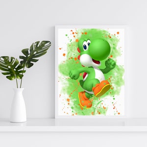 Super Mario druckbares Set von 9, Super Mario Aquarell Kunst Poster für Kinderzimmer, Wanddekor, Kinderzimmer Geschenk, druckbare Wandkunst Bild 6