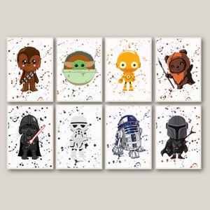 Poster Set von Star Wars, Kinderzimmer der Sterne, Kinderzimmer Drucke, Star Wars Wandkunst, Druckbare Geburtstagsgeschenk, Schlafzimmer, Babyzimmer