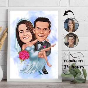 Benutzerdefinierte Hochzeitskarikaturporträt, Paarporträt, Geschenk für Paar, benutzerdefinierte Karikatur, Paarkarikatur, Hochzeitskarikaturporträt