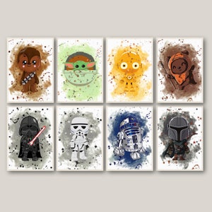 Poster Set von Star Wars, Wandbilder für Kinder, Kinderzimmer Drucke, Geschenk zum Geburtstag, Kinderzimmer, Babyzimmer