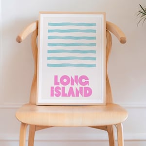 Long Island Beach digitale print kust preppy esthetische trendy afdrukbare muurkunst voor fotocollage