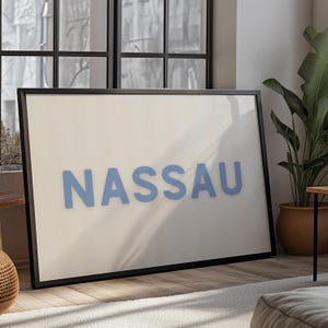 Nassau County Long Island Digitaldruck Preppy ästhetik trendige druckbare Wandkunst für eine adrette Collage
