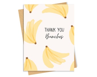 Cute Thank You Card - Thanks a Bunch Banana - Etsy