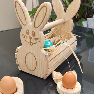 Fichier de panier de lapin de Pâques - SVG, cnc, fichier découpé au laser, téléchargement immédiat
