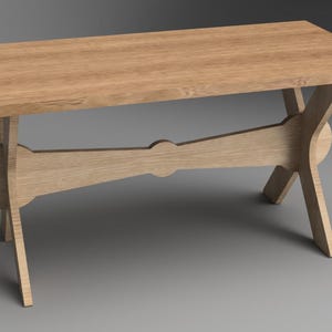 Modern Wooden X Legs for Dining Tables  - CNC Furniture Files | Scandinavian in-house Design Templates | Digital Download (dxf, svg ,pdf).