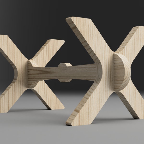 Modern X legs with support beam (digital files for download, CNC furniture files, scandinavian design, Router Template dxf | svg | pdf file)