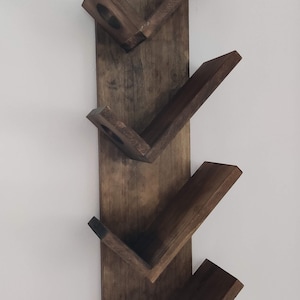 Woodworking plan | Laser cut files | dxf, svg and pdf instruction Templates | DIY wooden shelf | Wine Rack | 4 Bottles | DIY Wall shelf