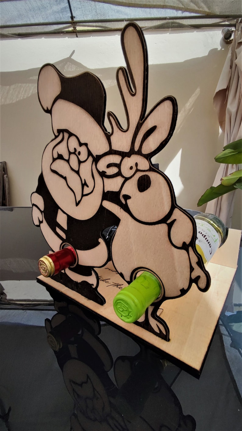 Santa Claus Rudolph Wine & Spirits Bottle Holder AI SXF SVG Lightburn