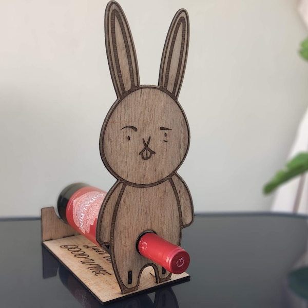 Easter bunny Wine & Spirits bottle holder AI SXF SVG plans