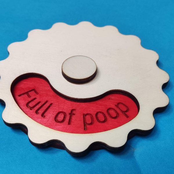 Laser Cut File - Toilet Dial | Magnet 5 design bundle Svg / DxF / Ai wood sign | funny poop