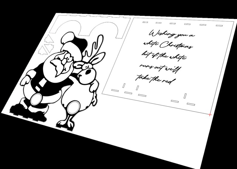 Santa Claus Rudolph Wine & Spirits Bottle Holder AI SXF SVG Lightburn