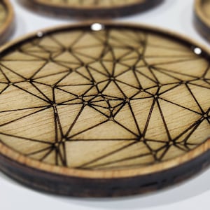 Glamorous wood coasters with retro pattern laser cut files / SVG / DXF/ AI Multi-layer file / Glowforge cut file