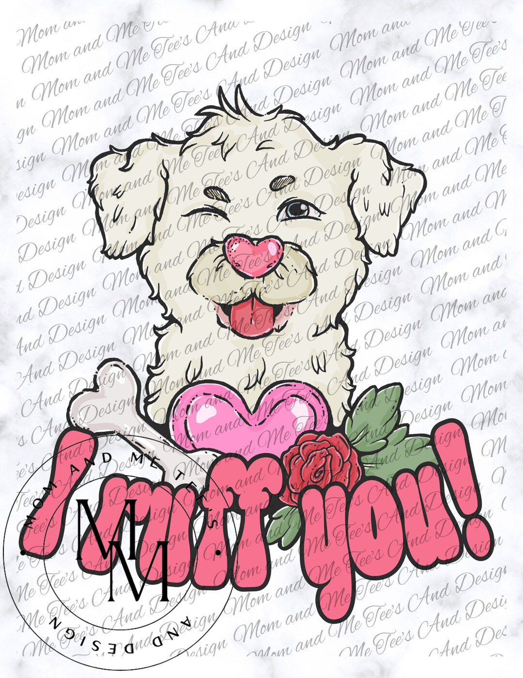 Kids Valentines Day Png I Ruff You Dog Valentine Png Retro Etsy