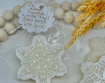 Shiny Peralyy Snowflakes Soap Favors,Holiday Party Guest Soap, Christmas Thank You Gift, Techer Coworker Neighbor Basket Stocking Stuffers