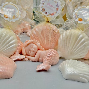 Rose Gold- Pearl Mermaid Party SOAP favors, Mermaid Birthday Party Decorations, baby shower favor, bridal shower favors, Under the sea kids