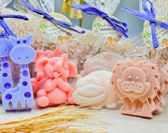 Big Safari Animal Soap Favor Jungle Party Wild One first Birthday Boy Girl Baby  Girl Shower Bulk Favor Giraffe Lion Elephant Hippo Forest