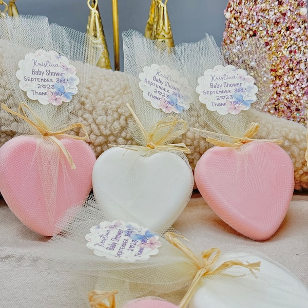Big Heart Soap Favors, Baby Girl Shower Favors, Bridal Shower Decorations, Baby Girls Party Gift in Bulk , Elengance  Valentines Day Gifts