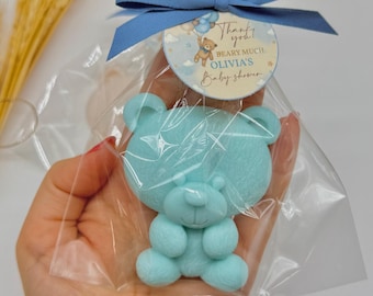 Bear Soap Baby Shower Gift Bridal Shower Gift We Cant Bearly Wait Theme Party Handmade Natural Soap Eco Friendly Favor, Personalized Tag