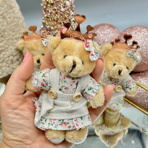 Personalized Teddy Keychain, We Can Bearly Wait Party gift for Guest in Bulk,Custom Teddy Bear Birthday Party Decorations, Baby Shower favor