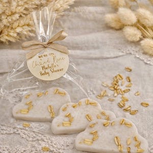 Oatmeal Cloud Soap Favor, Boho Baby Shower Favor, Beige Neutral Baby Shower Gift, Cloud Nine Baby Shower Soap, Handmade Oatmeal Soap Favor