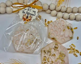 Handmade Honey Bee Oatmeal Soap Favors: Goat Milk Baby Shower Gifts