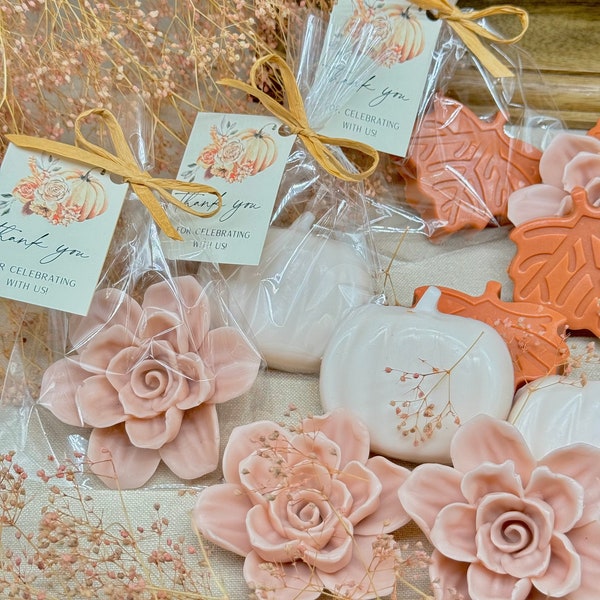 Fall Soap Favors: Boho Pumpkin, Leaf, Flower - Bridal Shower, Wedding