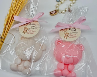 Bear Soap Baby Shower Favors: Handmade Goat Milk Soap, Personalized Tags