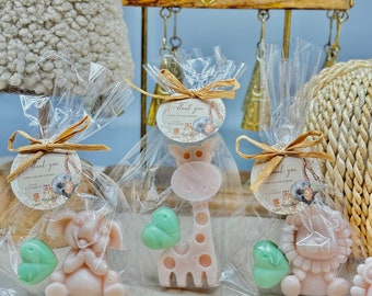 Big Safari Animal Soap Favor Jungle Party Wild One first Birthday Boy Girl Baby Shower Bulk Favor Giraffe Lion Elephant Hippo Forest  Party