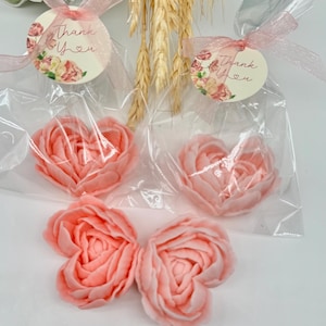 Pink Peony Soap Favors, Wedding Flower Decor, Bridal Shower Gift for Guests in Bulk, Baby Shower Favors, Dusty Rose Themed Party Gifts,