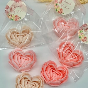 Pink Peony Soap Favors, Wedding Flower Decor, Bridal Shower Gift for Guests in Bulk, Baby Shower Favors, Dusty Rose Themed Party Gifts,
