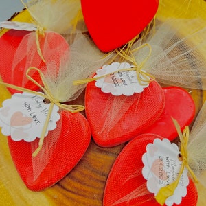 Red big Heart SOAP favors, Baby shower favors, bridal shower Decorations, Gift custom soap, Baby girl shower party gift for guests