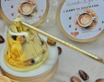 Coffee Scented Soy Wax Candle Favor: Baby Shower, Wedding (1oz Tin)