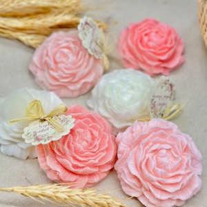 Big Floral Goat Milk Soap Favors: Rose Wedding, Shower Gifts