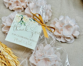 Hydrangea Soap Favors: Beige Floral Wedding Shower Gift