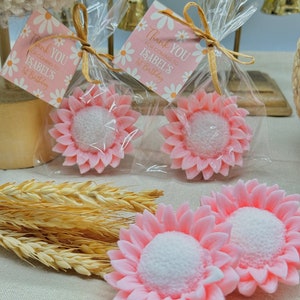 Pink Sunflower Soap Favors, Sunflower Birthday Party Decor,  Baby in Bloom Baby Shower Gifts, Bridal Wedding Flower, Wildflower Party Decor