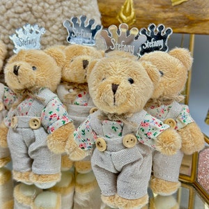 Personalized Teddy Keychain, We Can Bearly Wait Party gift for Guest in Bulk,Custom Teddy Bear Birthday Party Decorations, Baby Shower favor