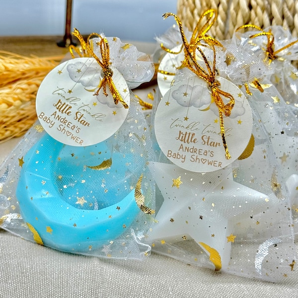Moon and Star Soaps Favors, The Moon and Back Bridal Shower Gifts for Guests in Bulk, Star Birthday Party, Twinkle Little Star Baby Shower