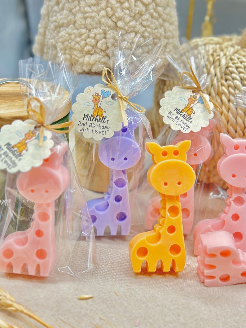 Giraffe Soap Favors, Sweet Giraffe Baby Shower Boy-Girl, Giraffe Party Theme decorations, Safari party favors, Giraffe Baby Shower favors image 9