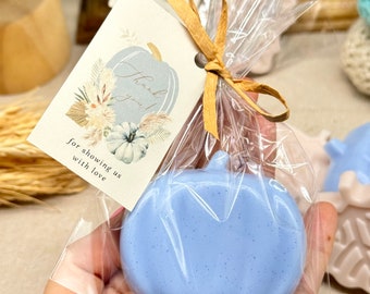 Personalized Pumpkin Soap Favors Baby Shower Autumn Birthday Party Bridal Shower Wedding Guest Gift Handmade Eco Friendly
