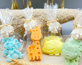 Handmade Safari Animal Soaps: Baby Shower Party Favors
