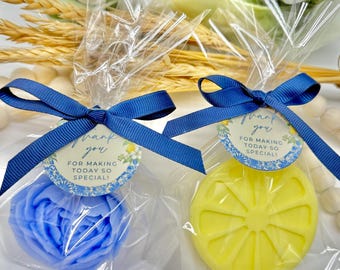 Lemon Slice & Blue Peony Goat Milk Soap Favors