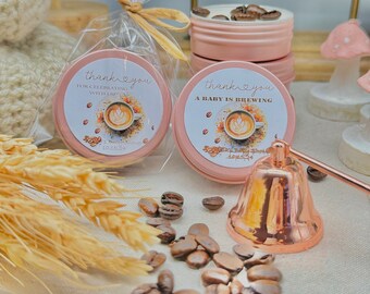 Coffee Scented Soy Wax Candle Favor: Wedding, Shower Gift (1oz Tin)