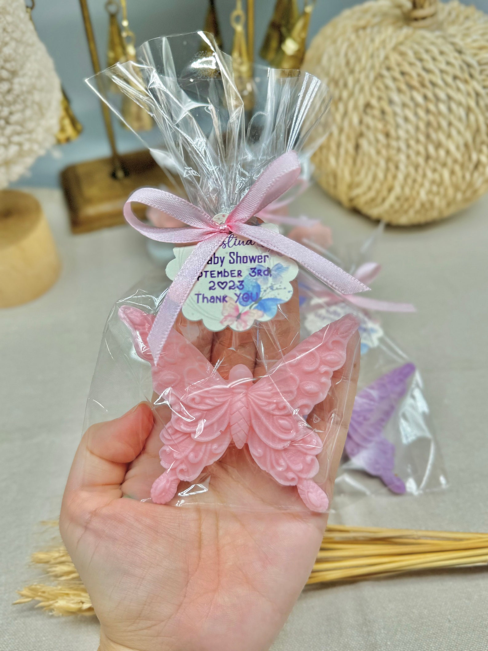 Big Pink Butterfly Soap Favors.Bridal Shower, Baby Shower Girl, Birthday Quinceanera Sweet 16 Barceholette Neutral Lifetime Centerpiece